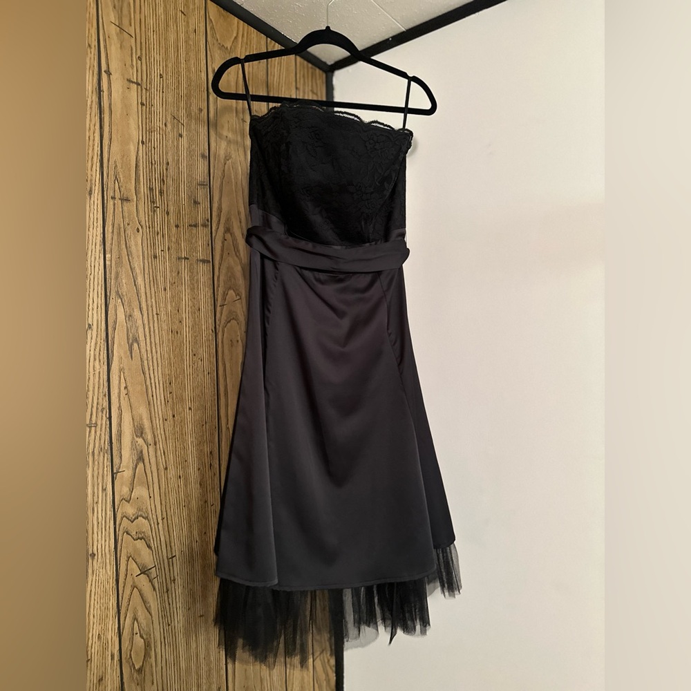 Mexx Black Strapless Dress with Lace Detail